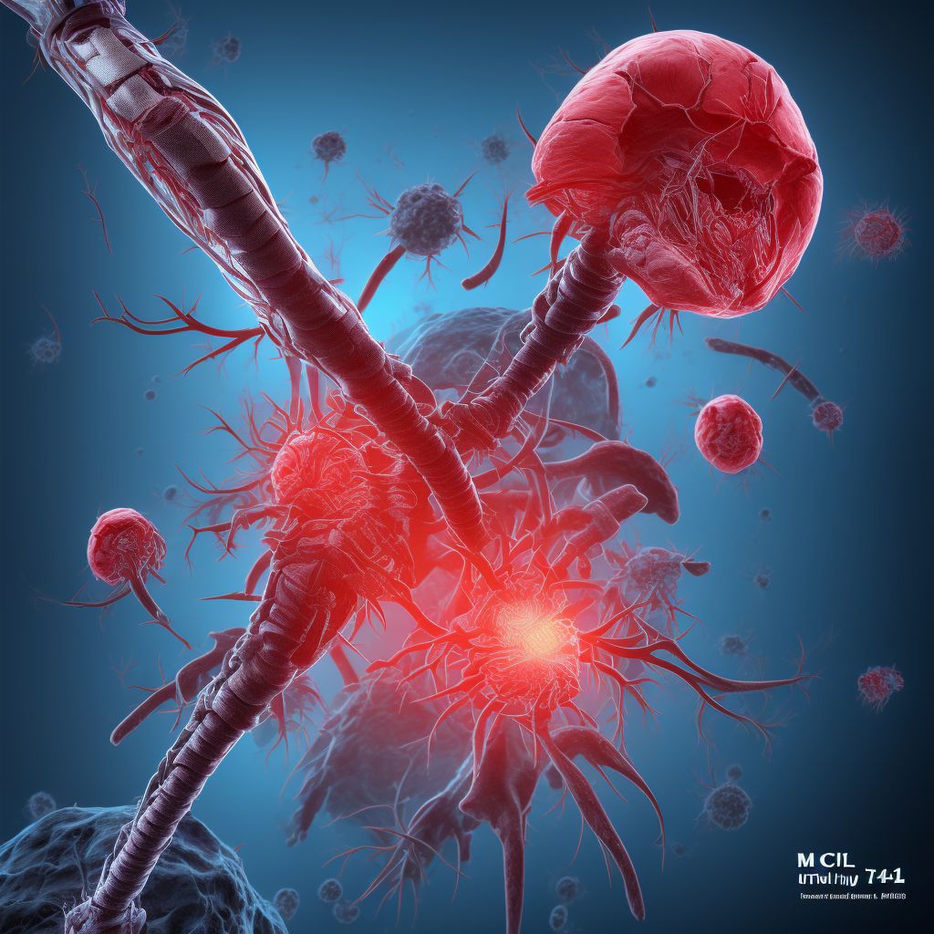 Injury of tibial artery digital illustration