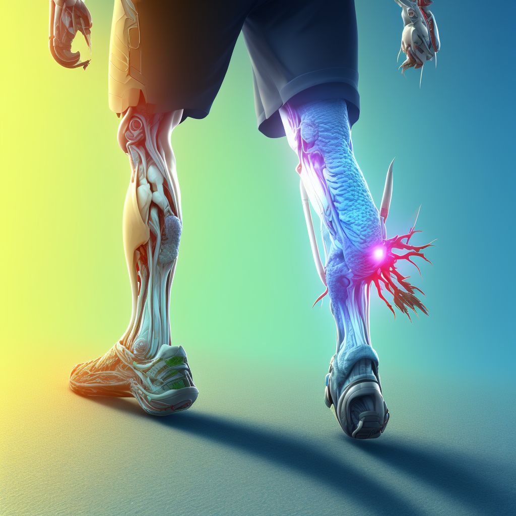 Unspecified injury of posterior tibial artery, unspecified leg digital illustration