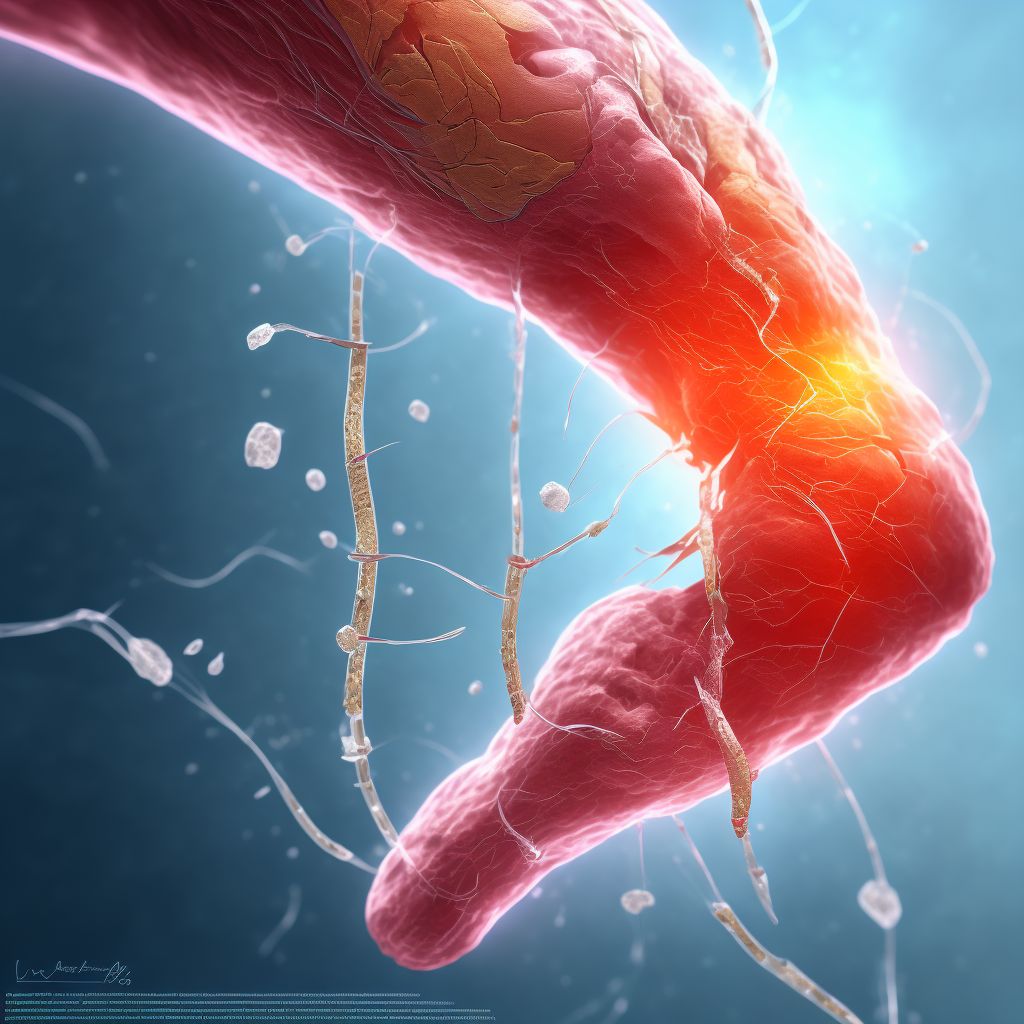 Unspecified injury of lesser saphenous vein at lower leg level, right leg digital illustration