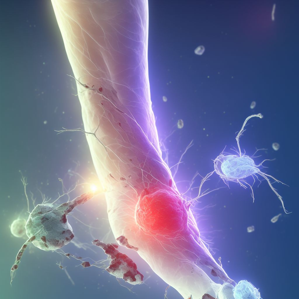 Other specified injury of lesser saphenous vein at lower leg level digital illustration