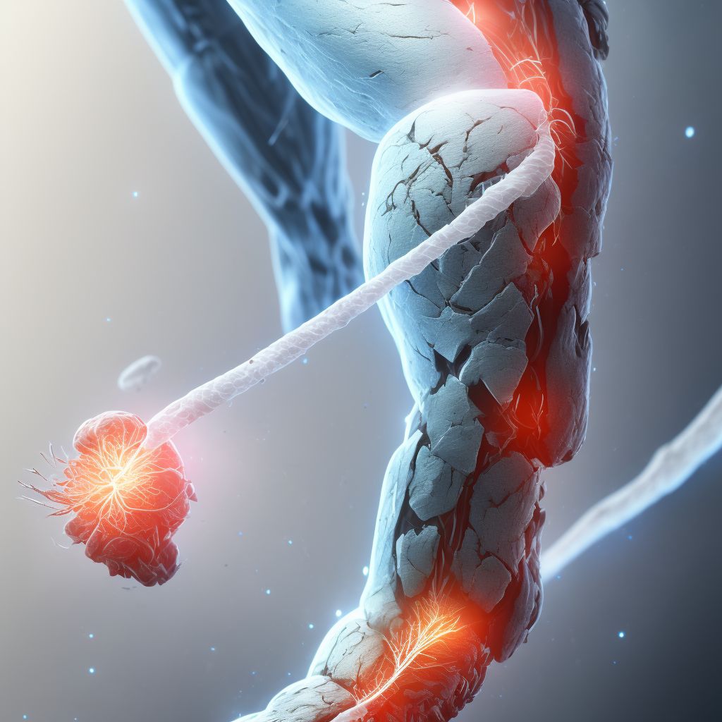 Other specified injury of lesser saphenous vein at lower leg level, left leg digital illustration