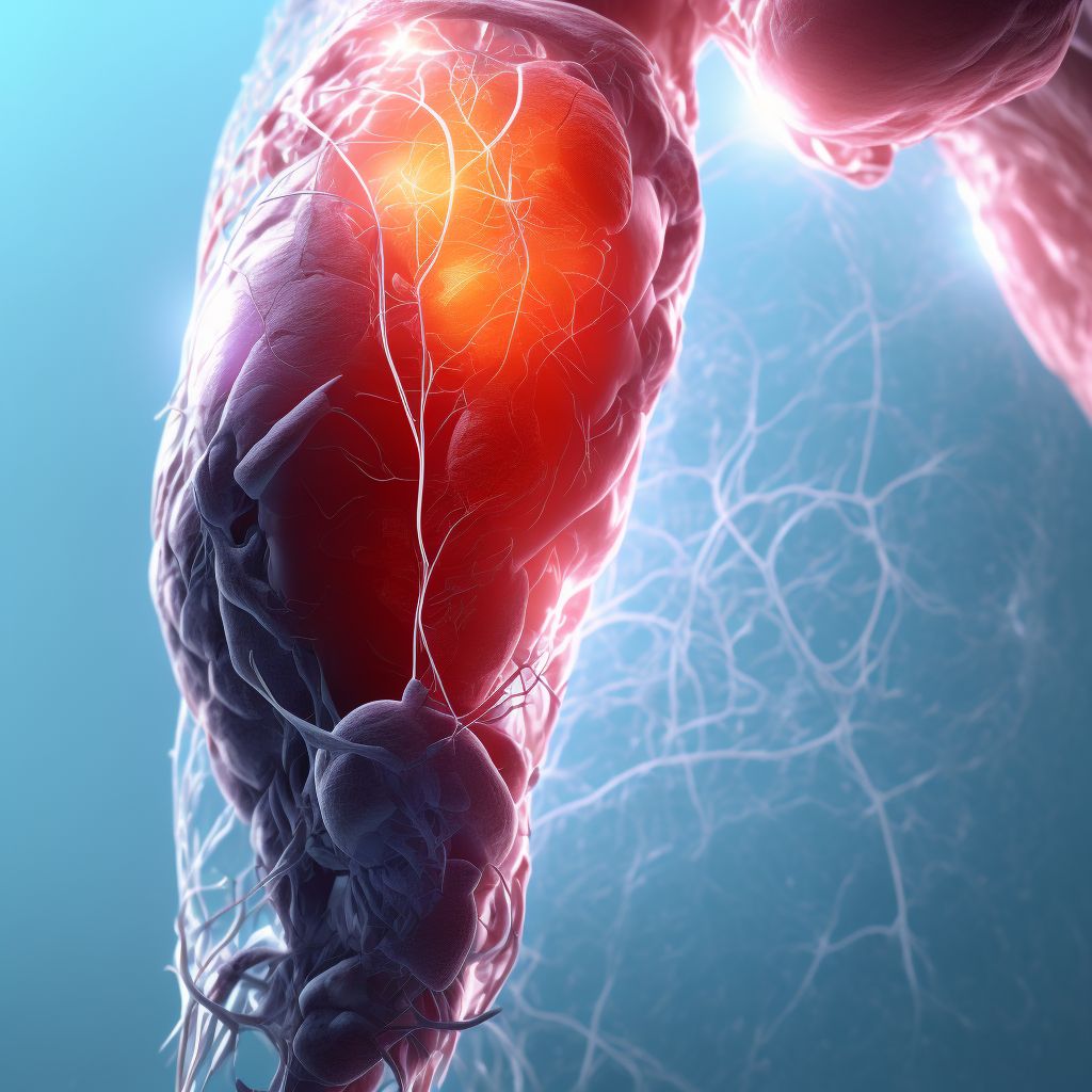 Injury of popliteal vein digital illustration