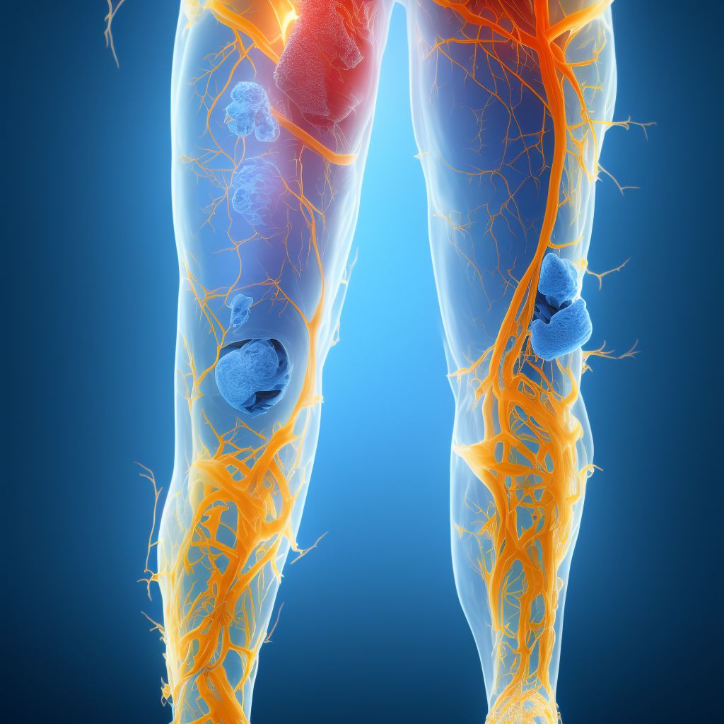 Unspecified injury of popliteal vein, left leg digital illustration