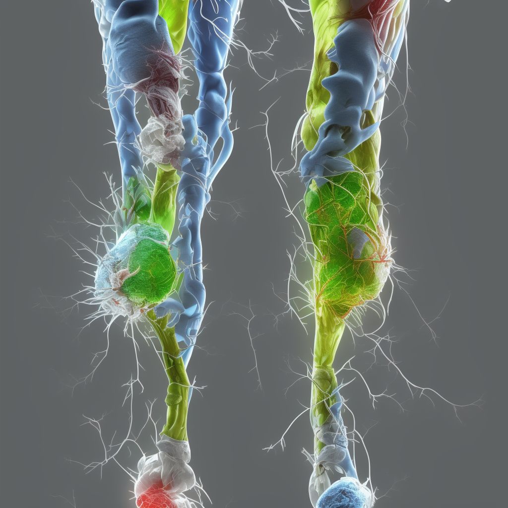 Other specified injury of popliteal vein, right leg digital illustration