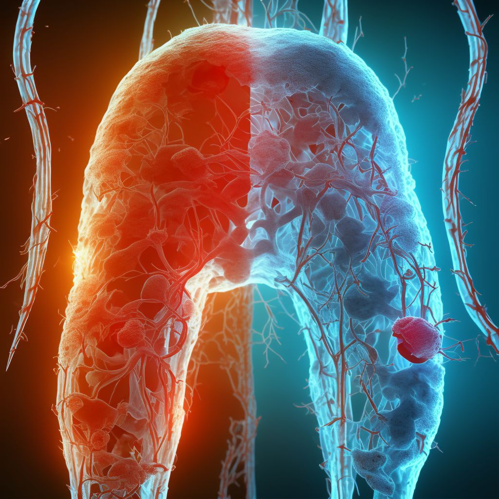 Unspecified injury of other blood vessels at lower leg level, left leg digital illustration