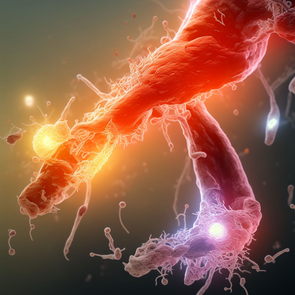 Other specified injury of unspecified blood vessel at lower leg level, right leg digital illustration