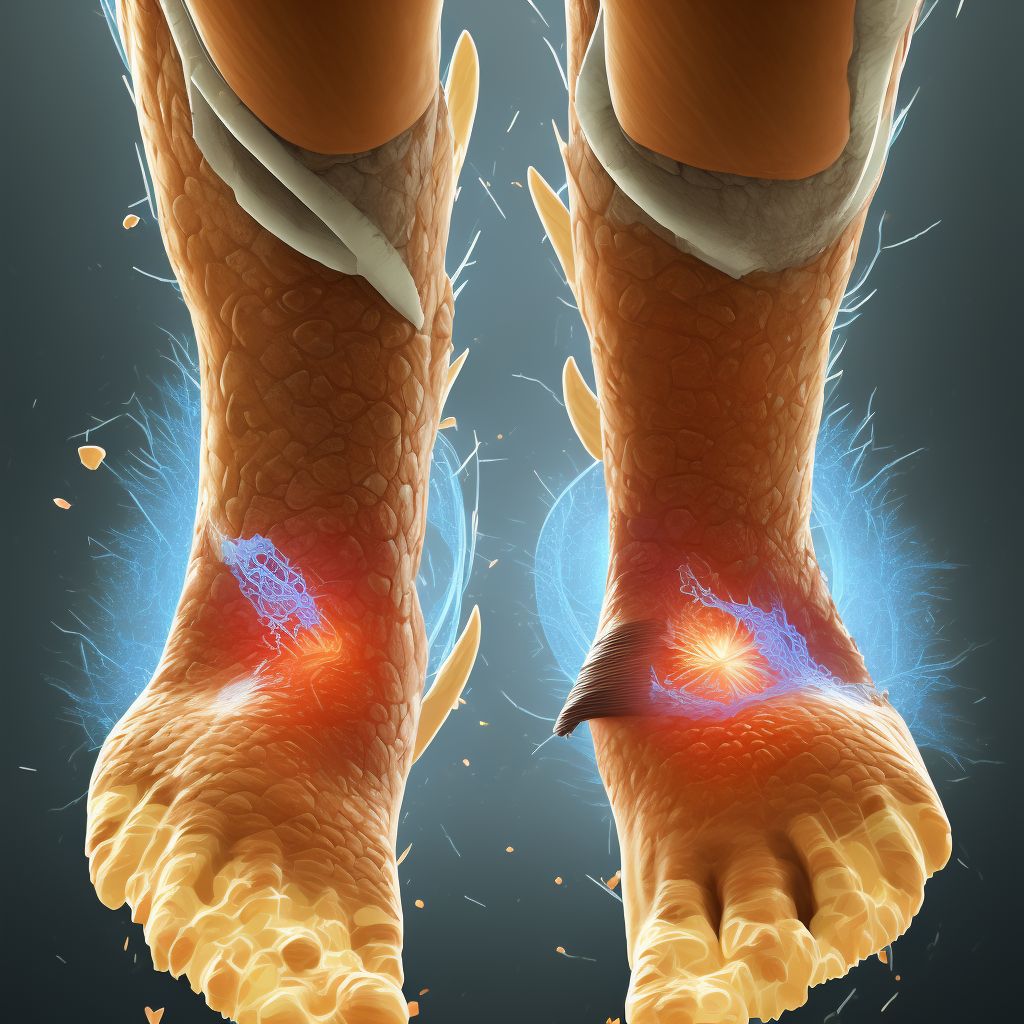 Laceration of Achilles tendon digital illustration