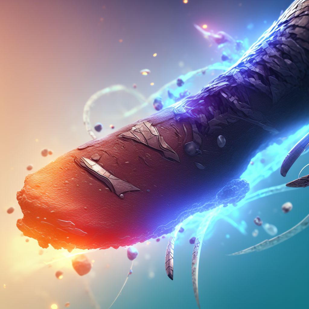 Laceration of left Achilles tendon digital illustration