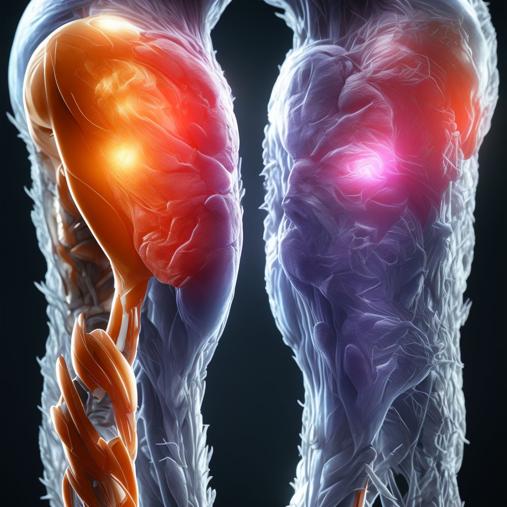 Laceration of muscle(s) and tendon(s) of anterior muscle group at lower leg level digital illustration