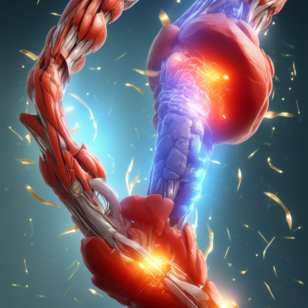 Strain of muscle(s) and tendon(s) of peroneal muscle group at lower leg level digital illustration