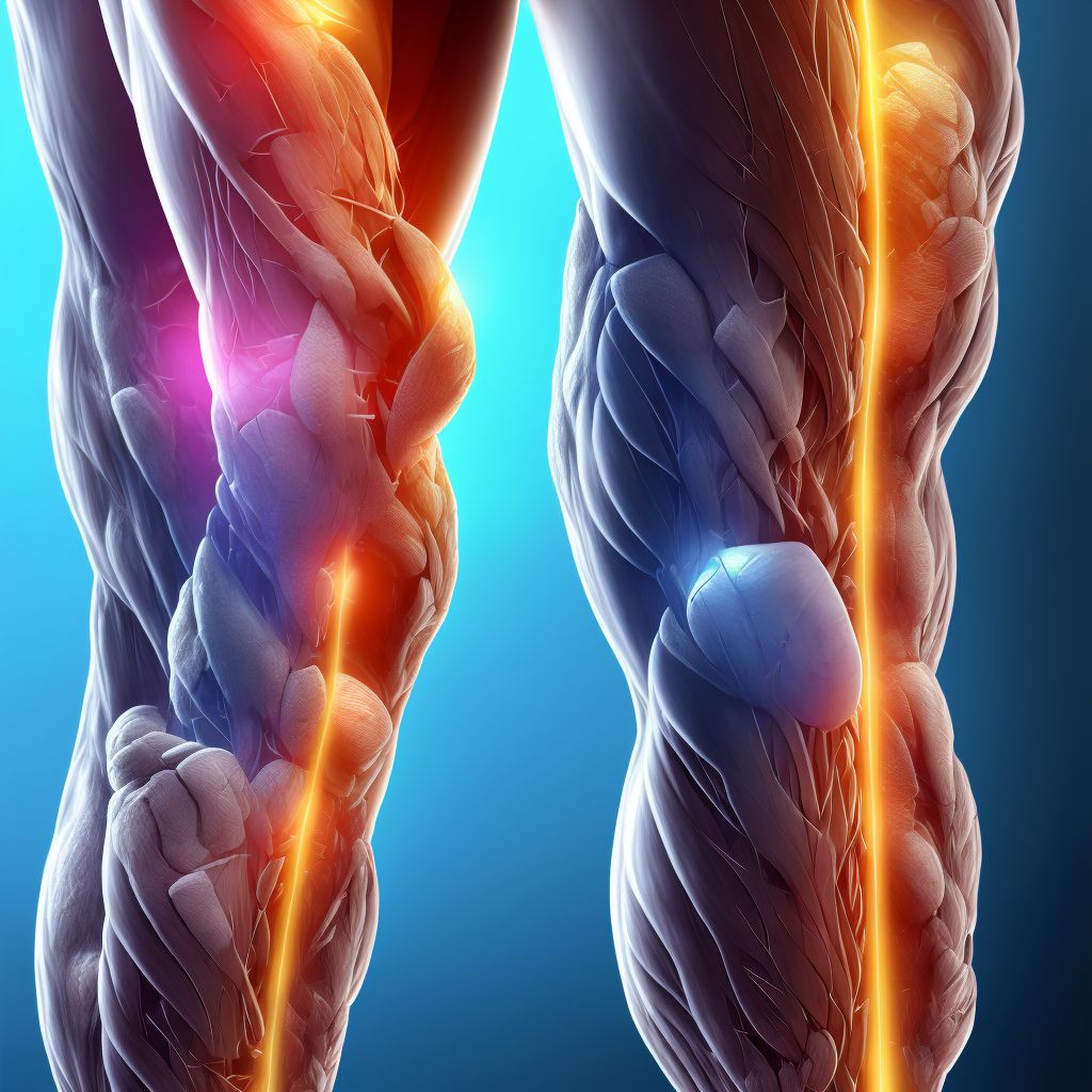 Laceration of muscle(s) and tendon(s) of peroneal muscle group at lower leg level, unspecified leg digital illustration