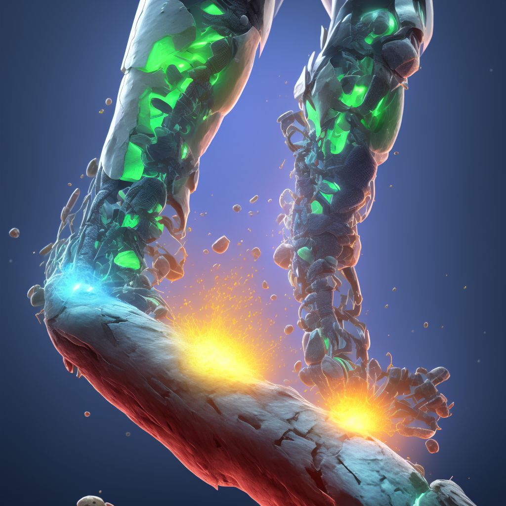 Crushing injury of unspecified lower leg digital illustration