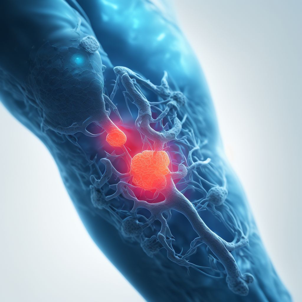 Partial traumatic amputation at knee level digital illustration