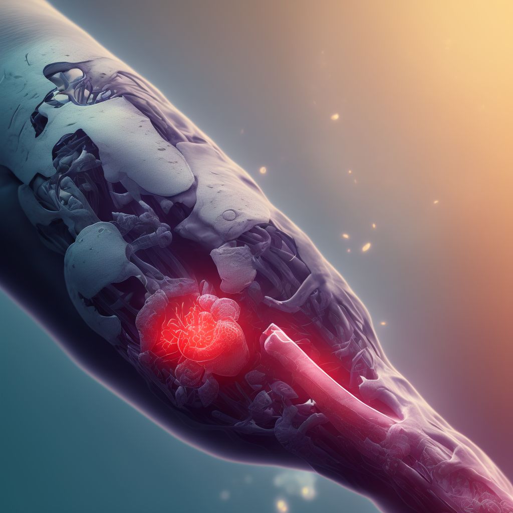 Partial traumatic amputation at level between knee and ankle digital illustration