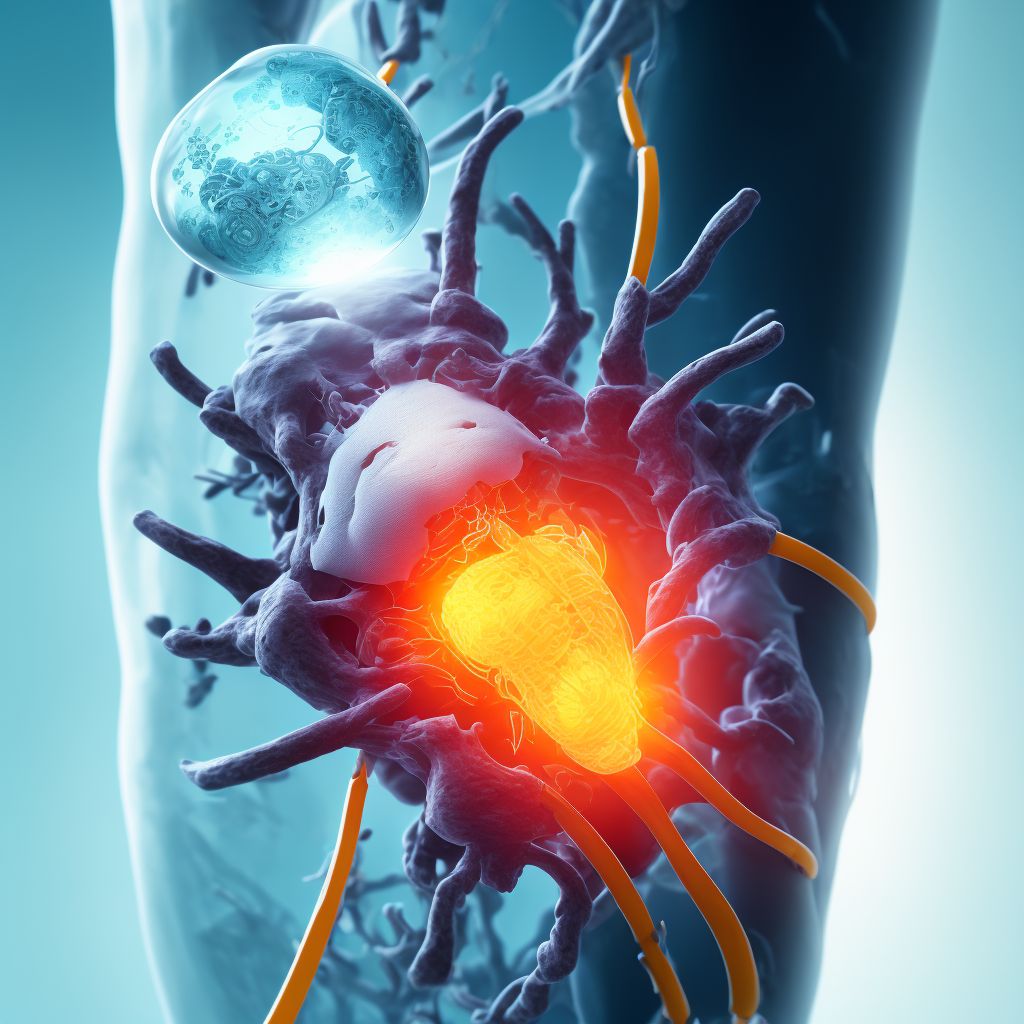 Partial traumatic amputation at level between knee and ankle, unspecified lower leg digital illustration