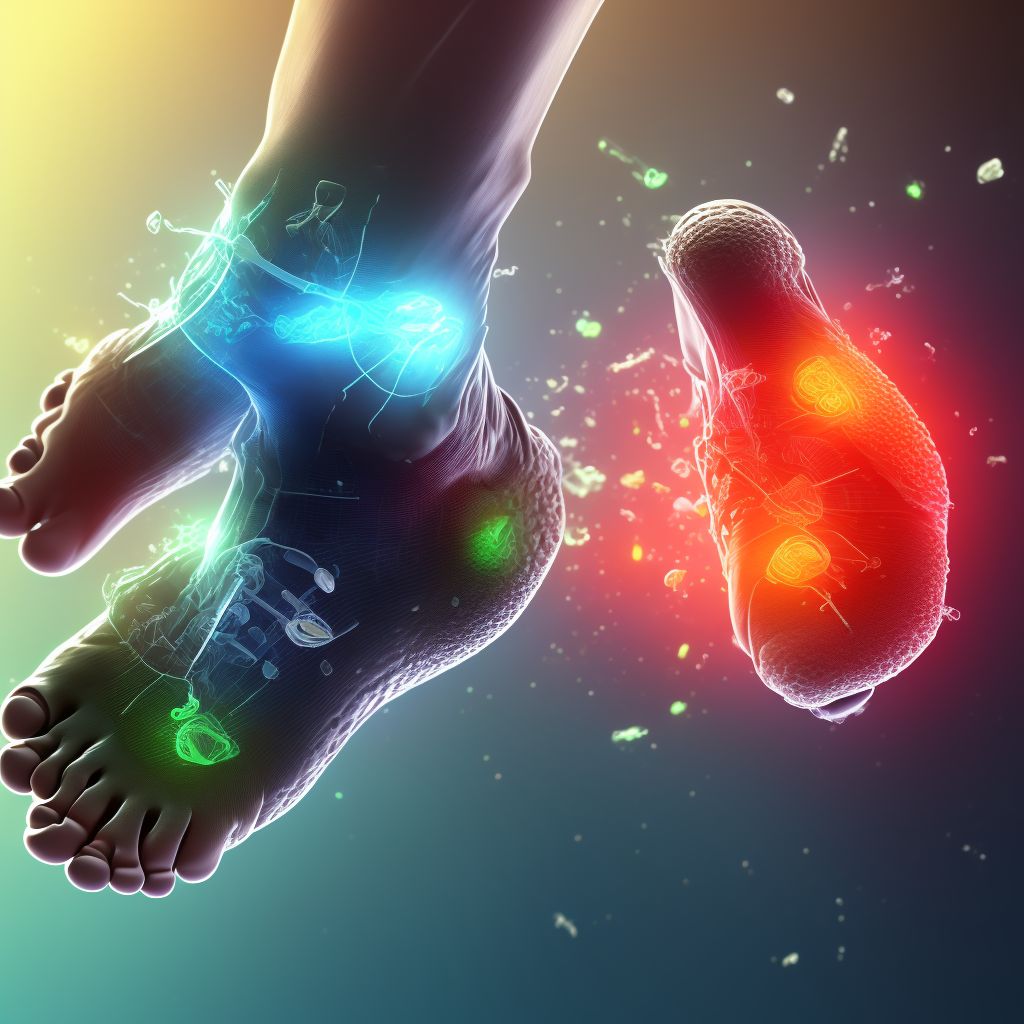 Superficial injury of ankle, foot and toes digital illustration