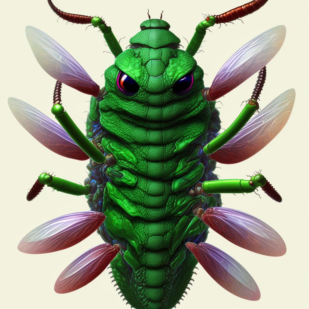 Insect bite (nonvenomous) of toe digital illustration