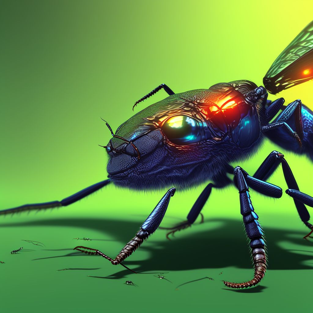 Insect bite (nonvenomous), right great toe digital illustration