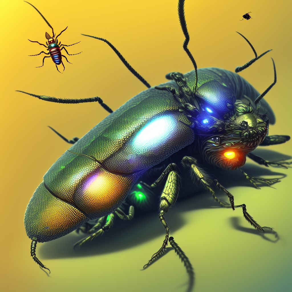 Insect bite (nonvenomous), right lesser toe(s) digital illustration