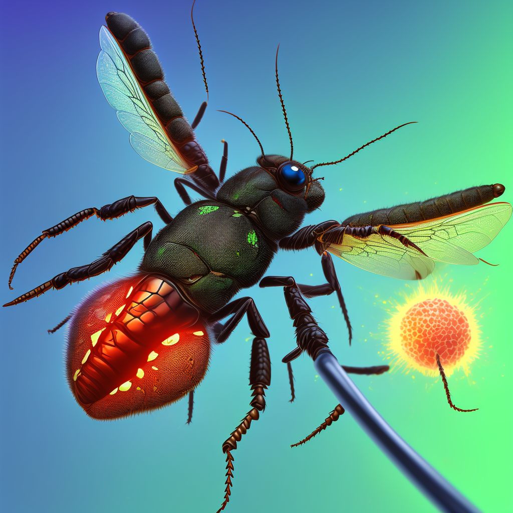 Insect bite (nonvenomous), left ankle digital illustration