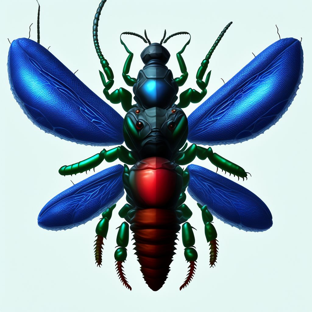 Insect bite (nonvenomous), right foot digital illustration