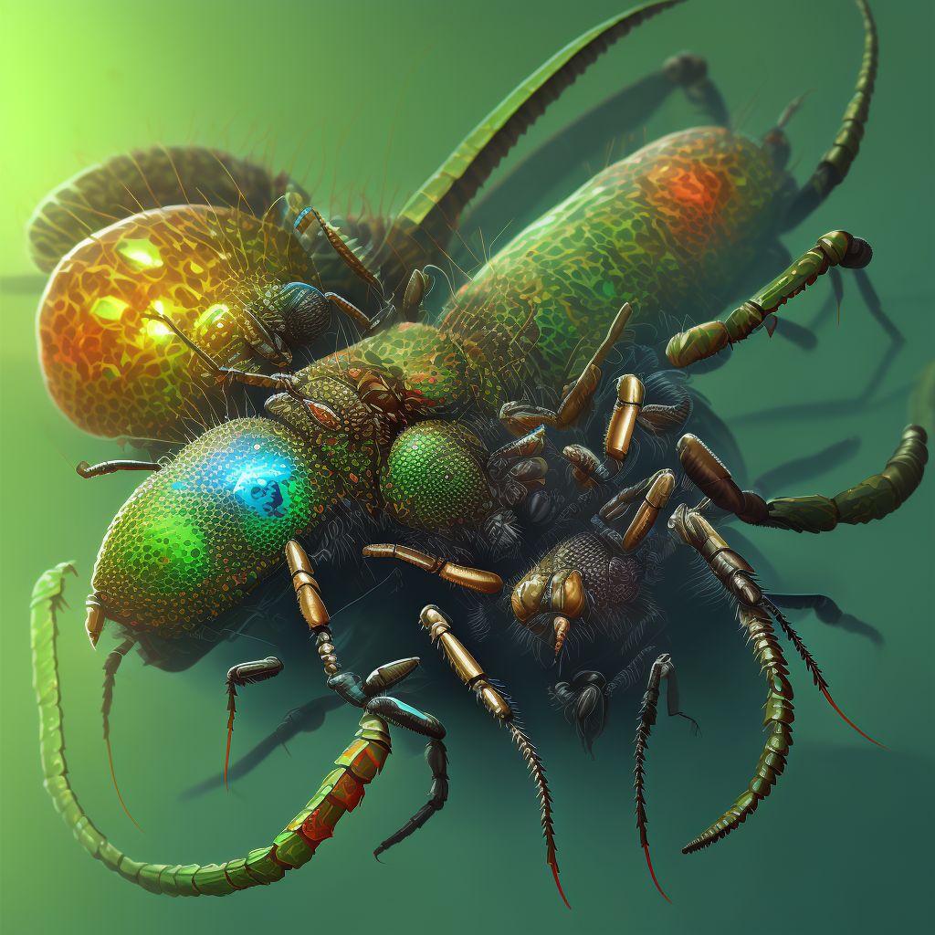 Insect bite (nonvenomous), left foot digital illustration