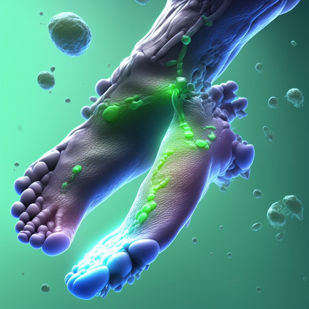 Unspecified superficial injury of ankle, foot and toe digital illustration