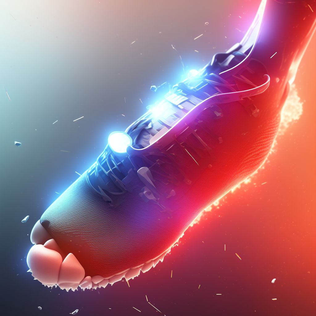 Unspecified superficial injury of foot digital illustration