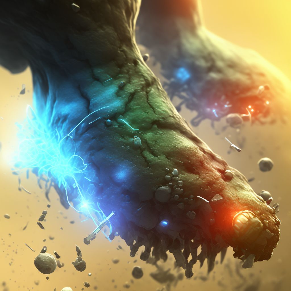 Unspecified open wound of ankle digital illustration