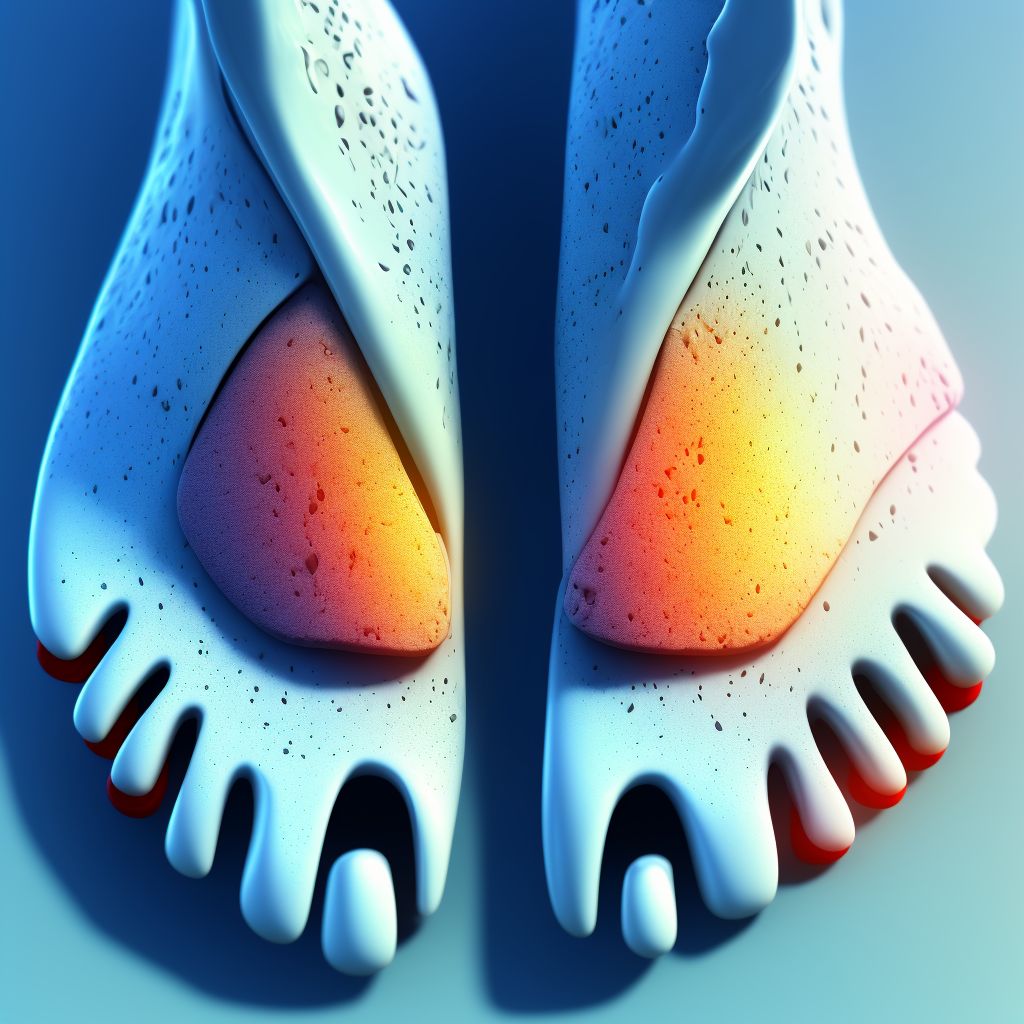 Unspecified open wound of toe without damage to nail digital illustration