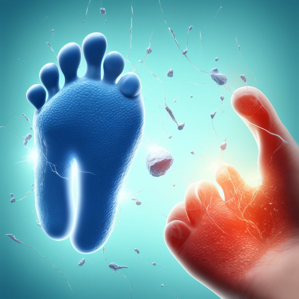 Laceration without foreign body of left great toe without damage to nail digital illustration