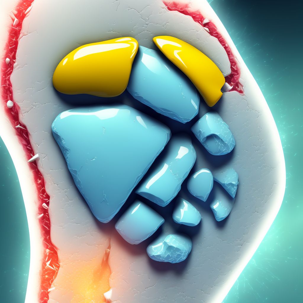 Unspecified open wound of unspecified toe(s) with damage to nail digital illustration