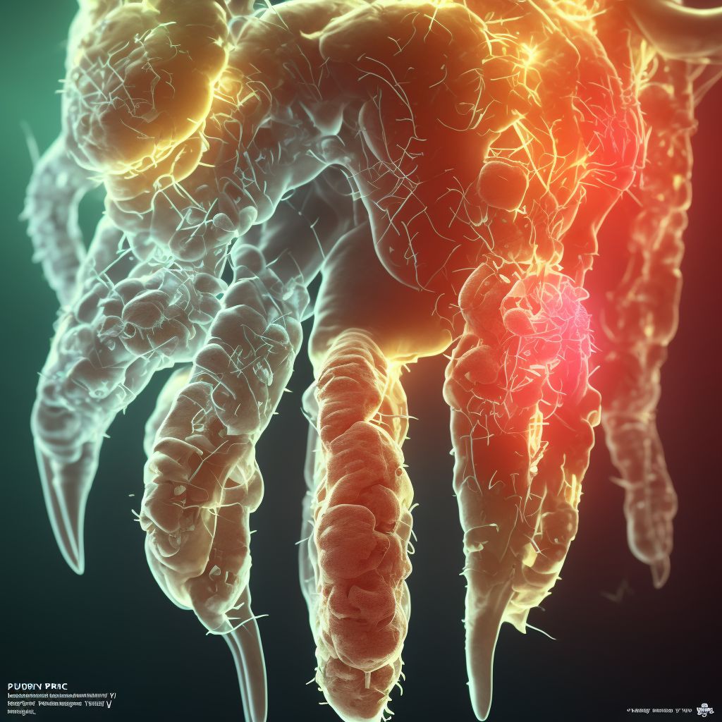 Puncture wound with foreign body, unspecified foot digital illustration