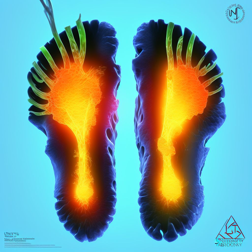 Fracture of unspecified tarsal bone(s) of left foot digital illustration