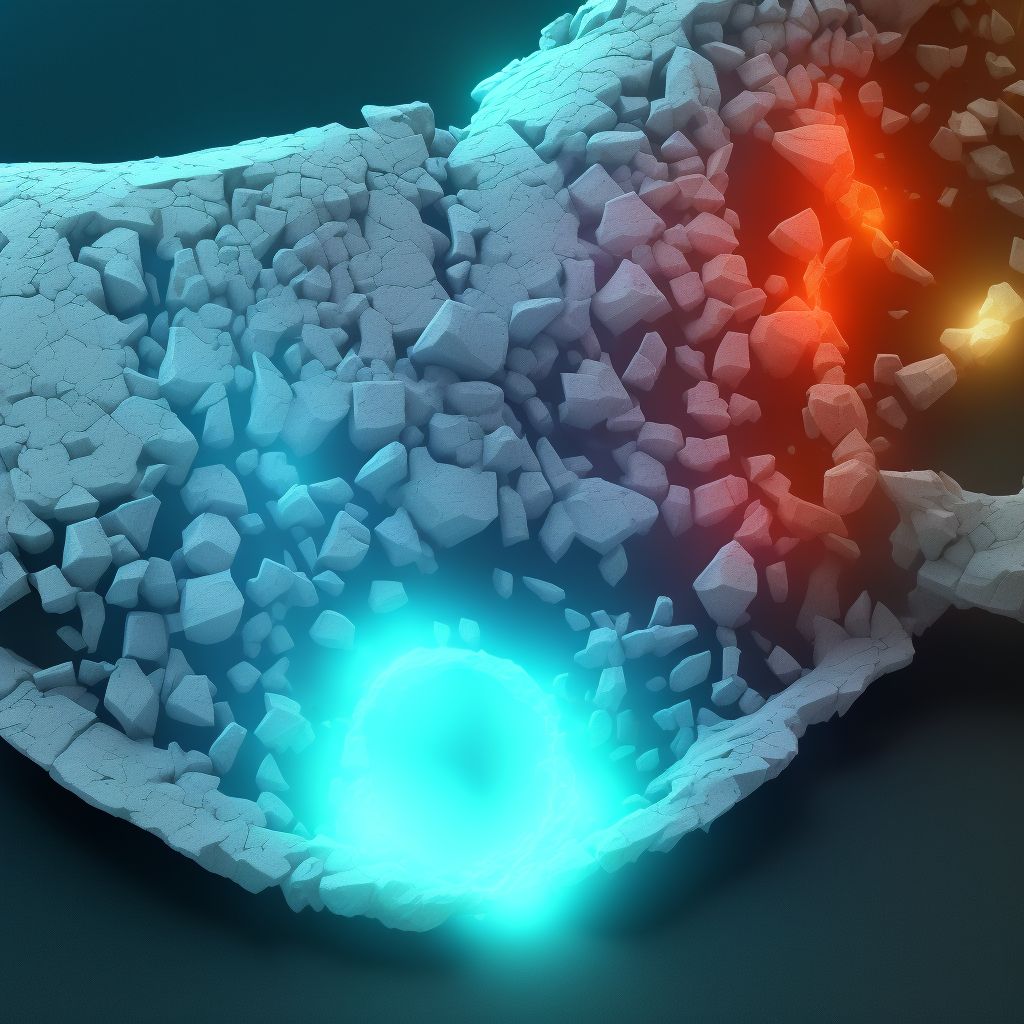 Displaced fracture of lateral cuneiform of right foot digital illustration