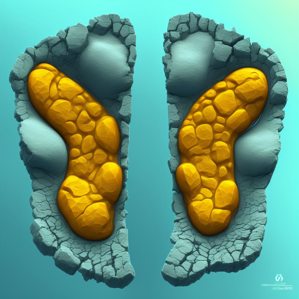 Displaced fracture of lateral cuneiform of unspecified foot digital illustration