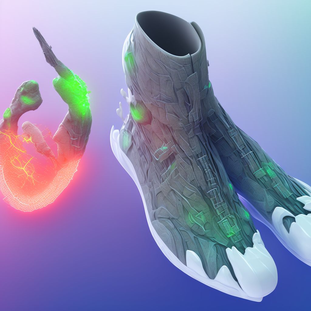 Nondisplaced fracture of medial cuneiform of right foot digital illustration