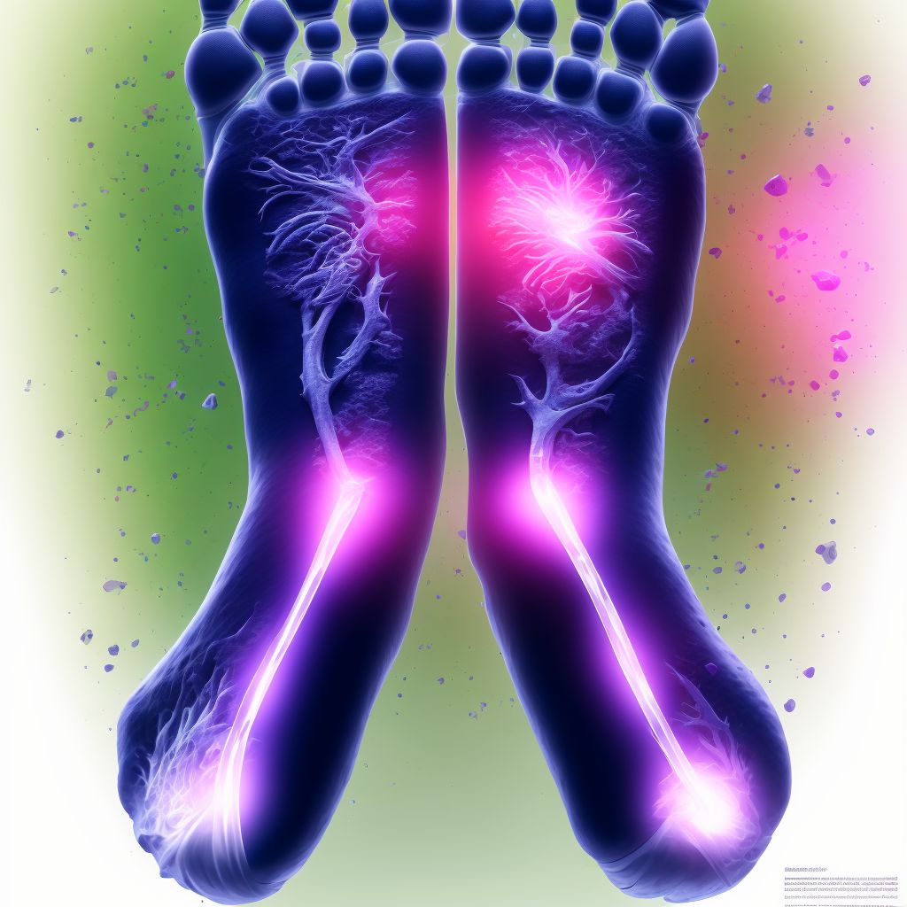 Displaced fracture of navicular [scaphoid] of right foot digital illustration