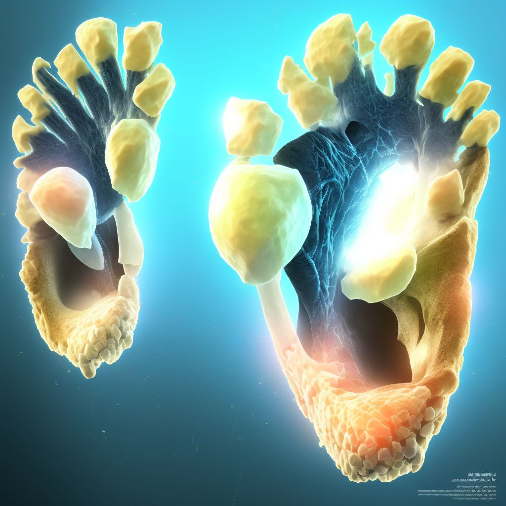 Fracture of unspecified metatarsal bone(s), right foot digital illustration