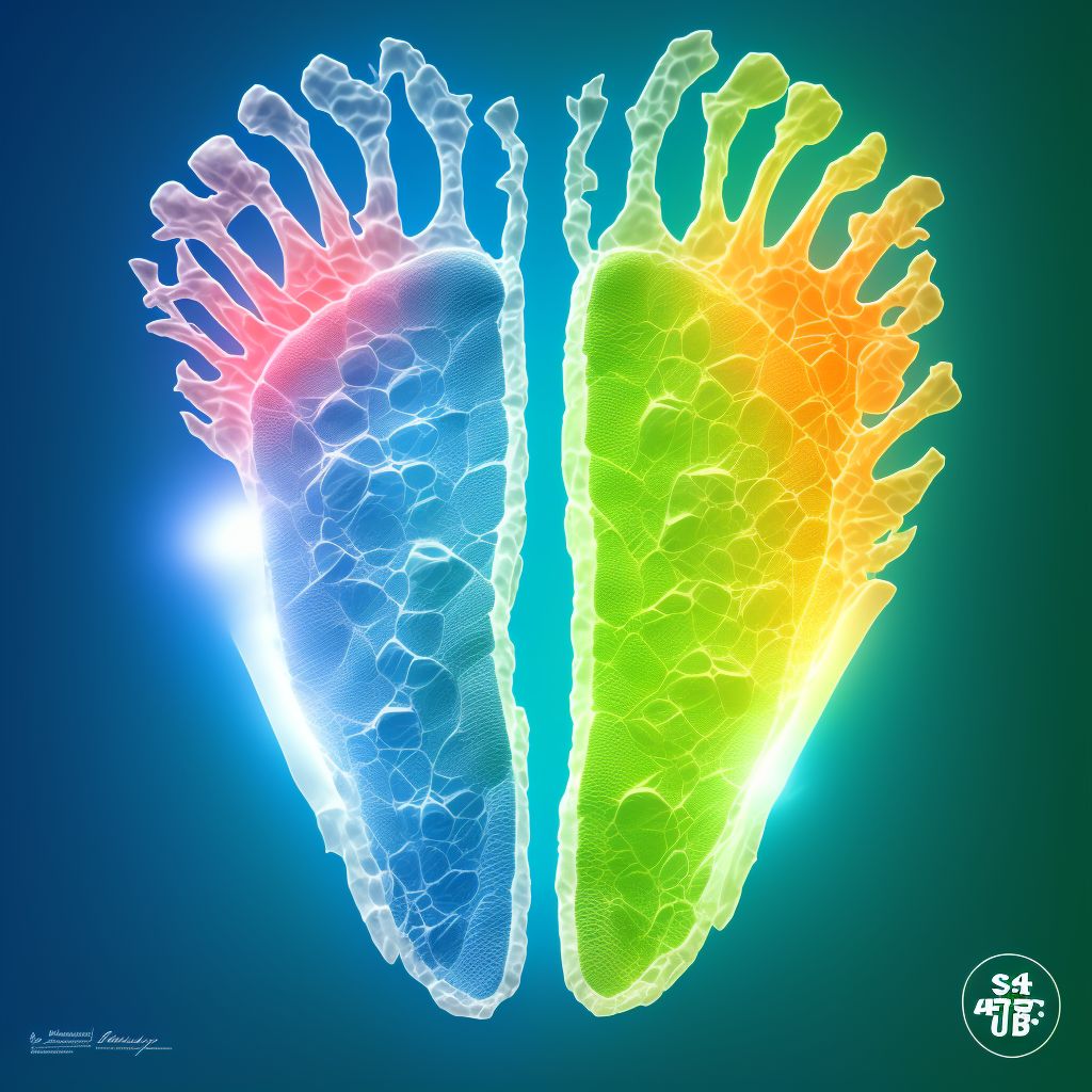 Fracture of unspecified metatarsal bone(s), left foot digital illustration