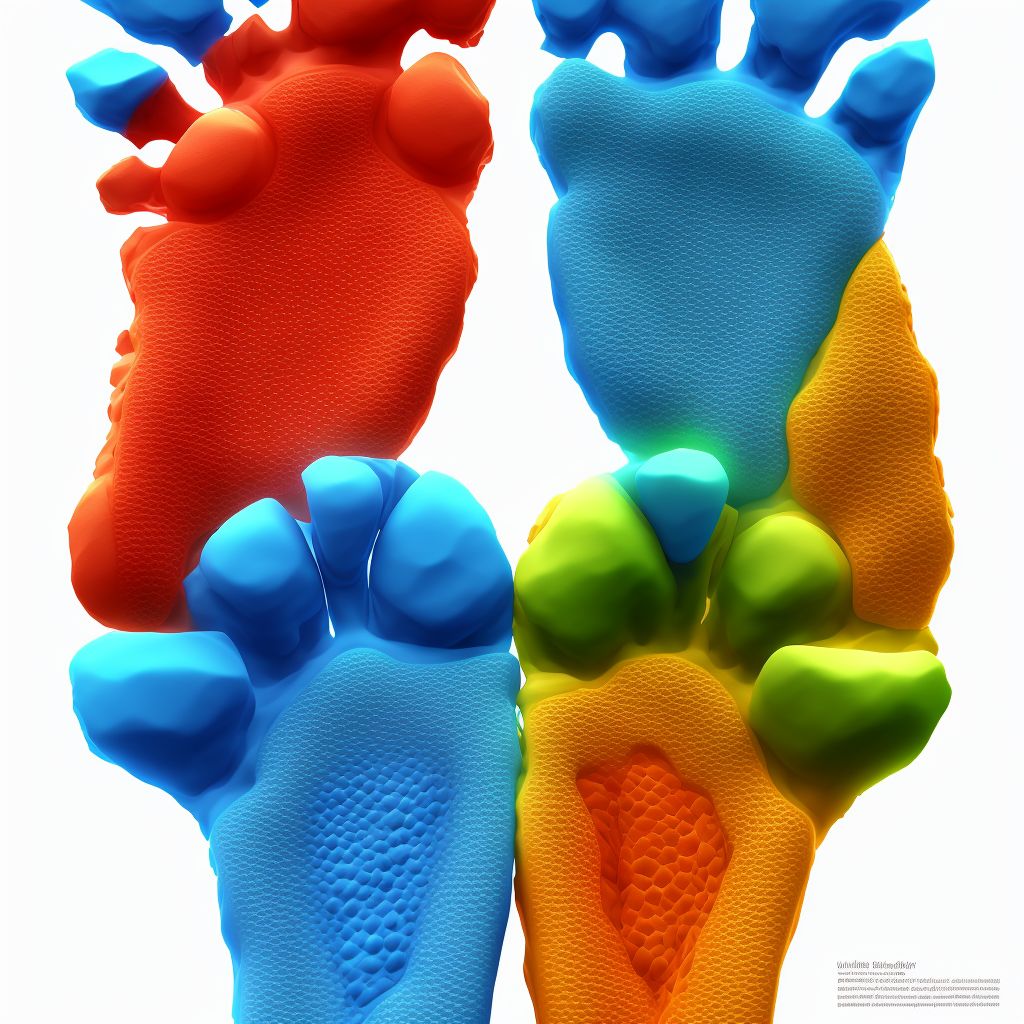 Displaced fracture of second metatarsal bone, unspecified foot digital illustration