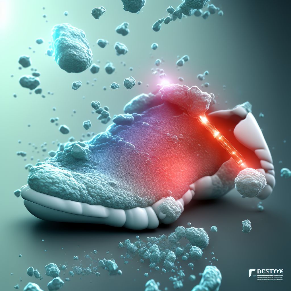 Displaced unspecified fracture of right lesser toe(s) digital illustration