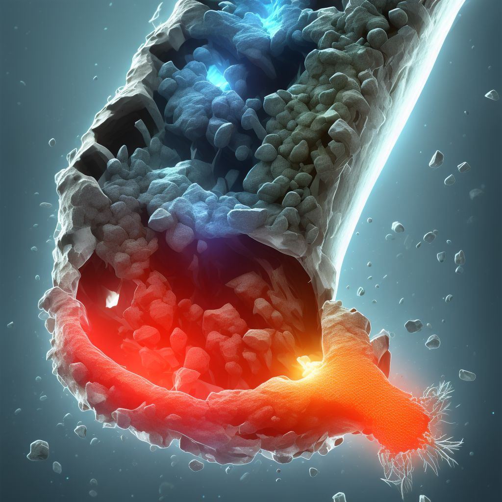 Displaced fracture of distal phalanx of right lesser toe(s) digital illustration