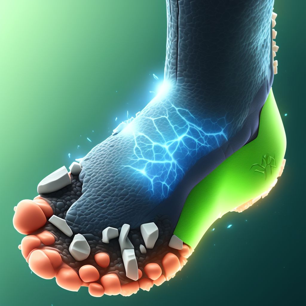 Unspecified fracture of foot and toe digital illustration