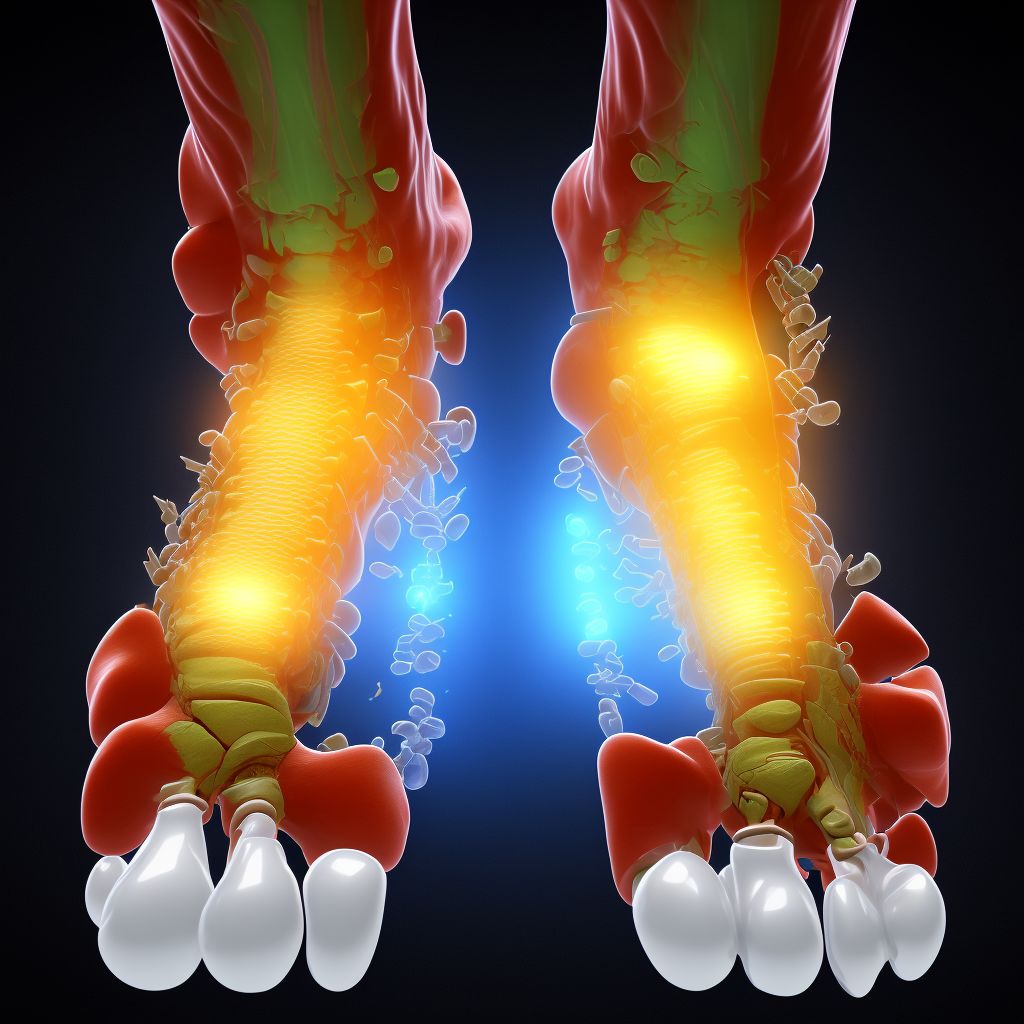 Subluxation of left ankle joint digital illustration