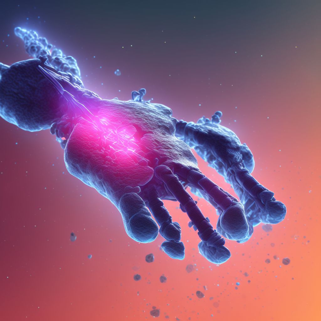 Dislocation of interphalangeal joint of left lesser toe(s) digital illustration