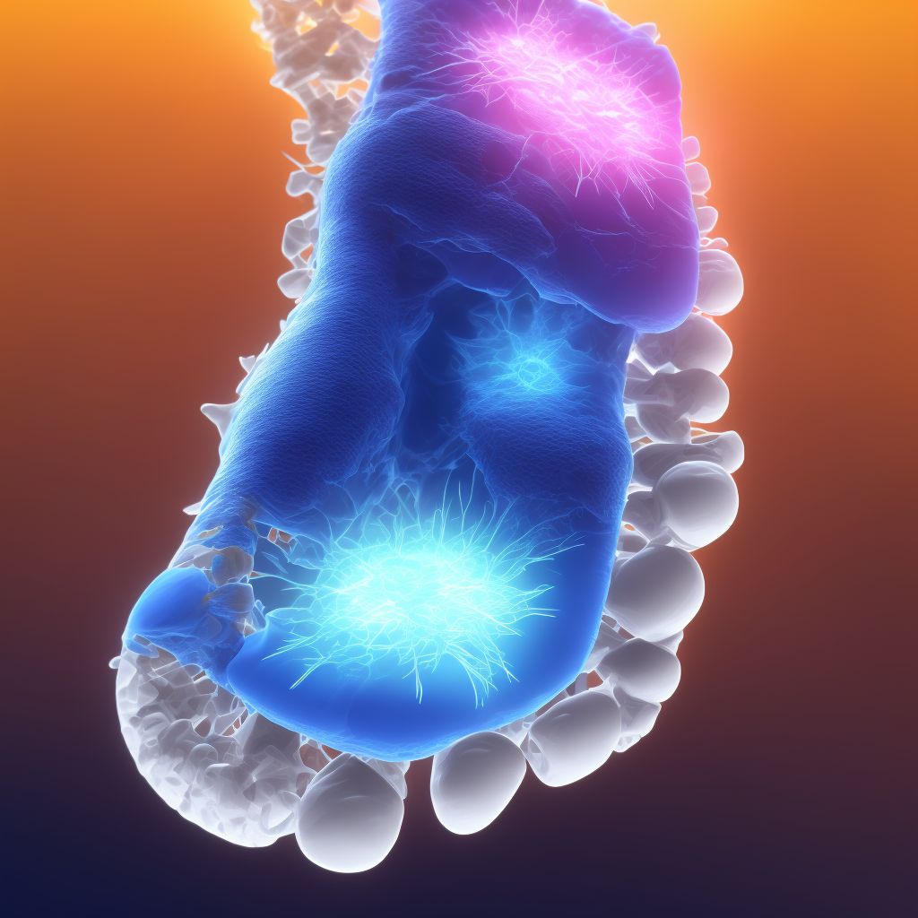 Subluxation of interphalangeal joint of left lesser toe(s) digital illustration