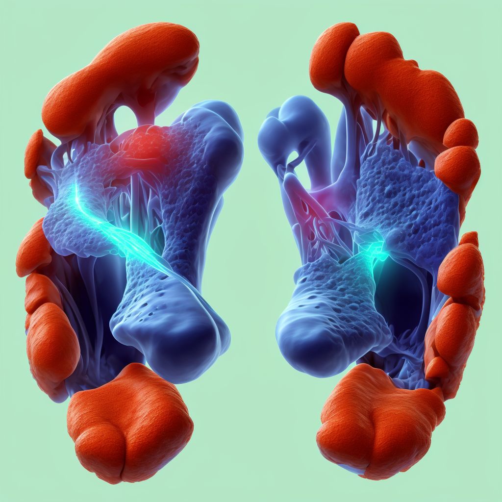 Unspecified subluxation of right foot digital illustration