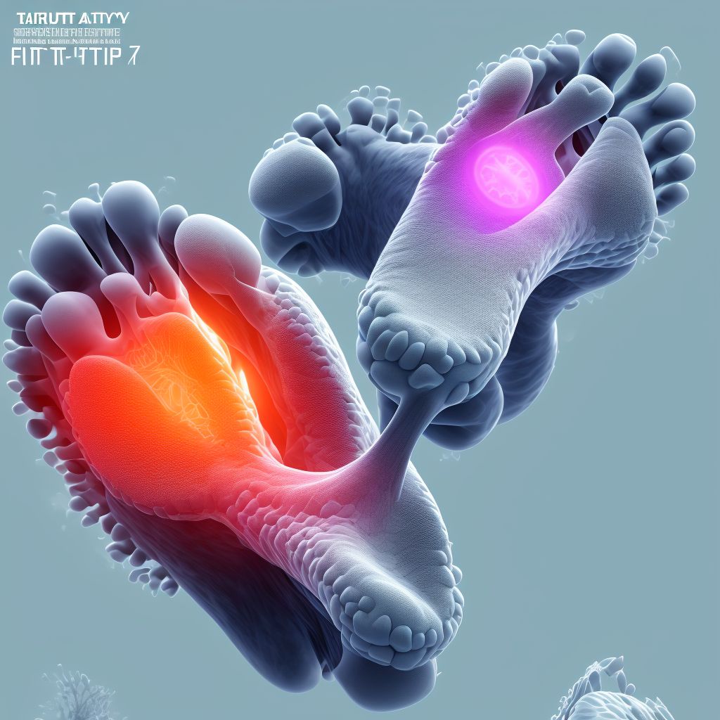 Subluxation of tarsal joint of left foot digital illustration