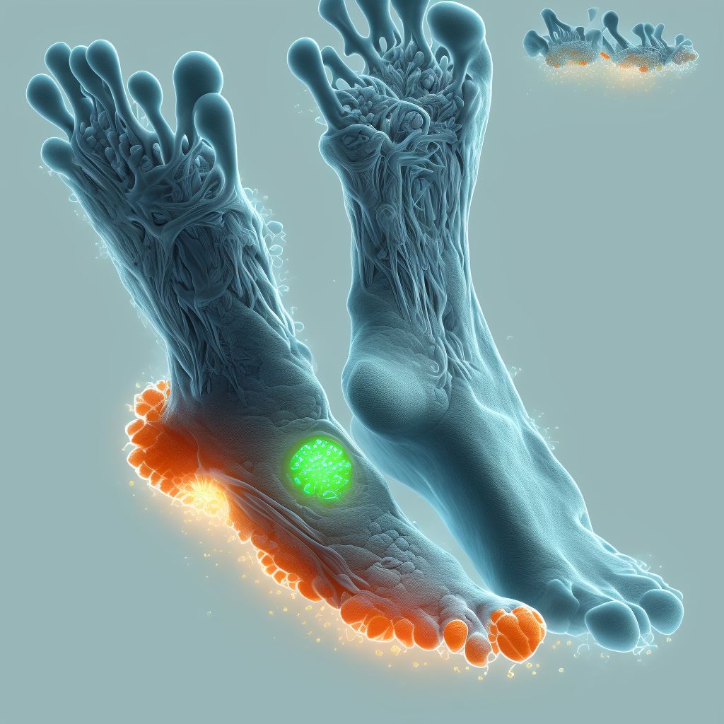 Other subluxation of unspecified foot digital illustration